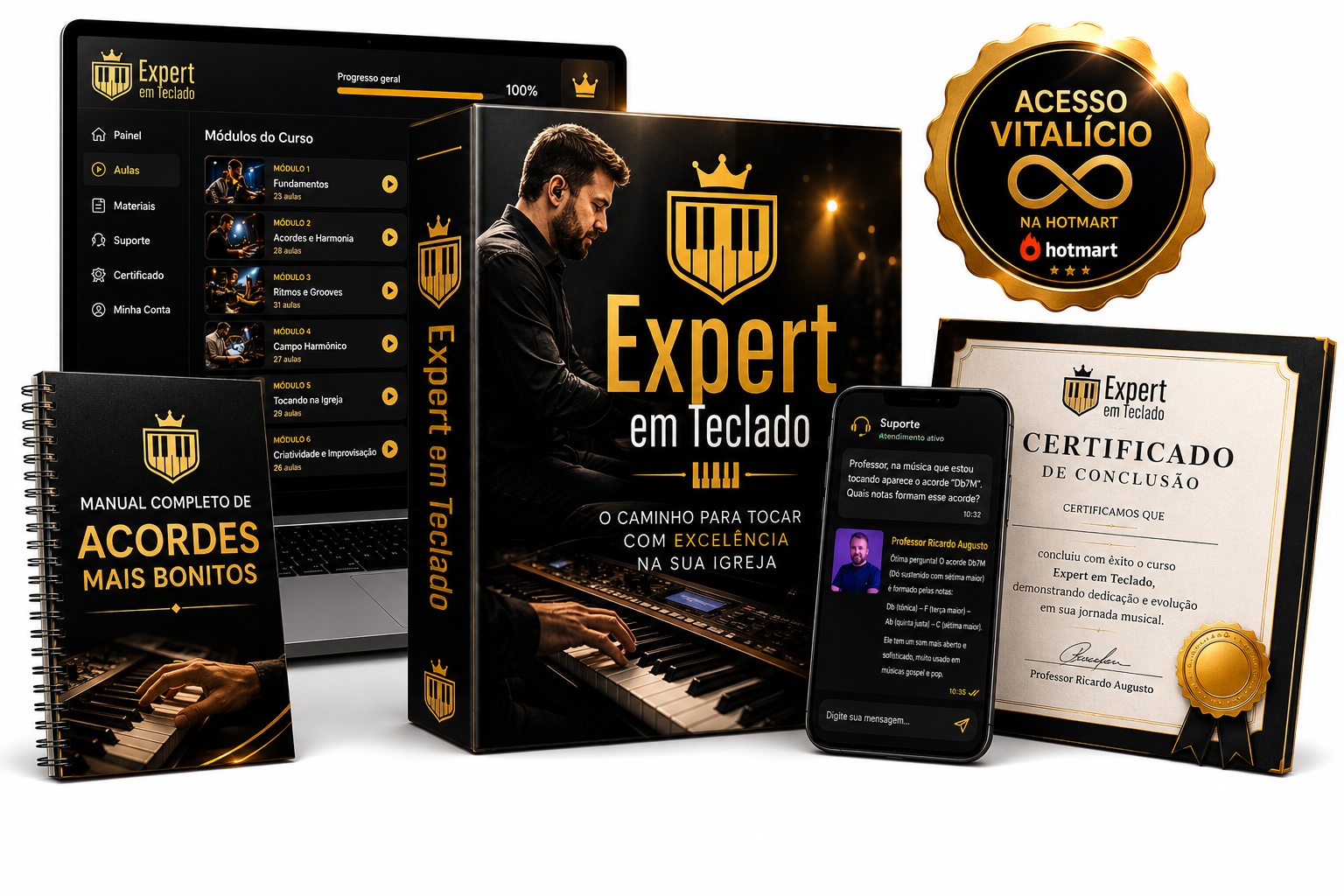 Tudo o que você recebe no Expert em Teclado