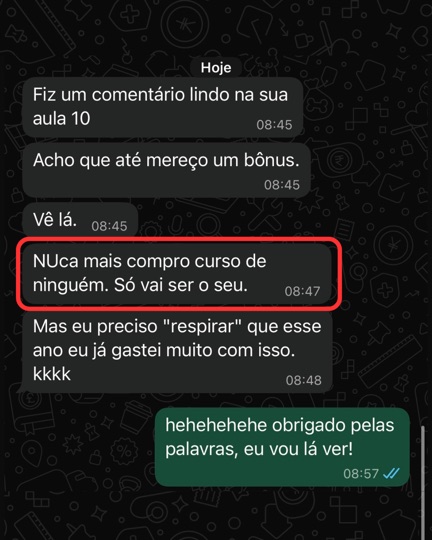 Print de depoimento real de aluno do Expert em Teclado